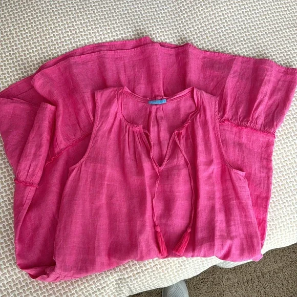 J McLaughlin linen dress - dark pink - Picture 3 of 5